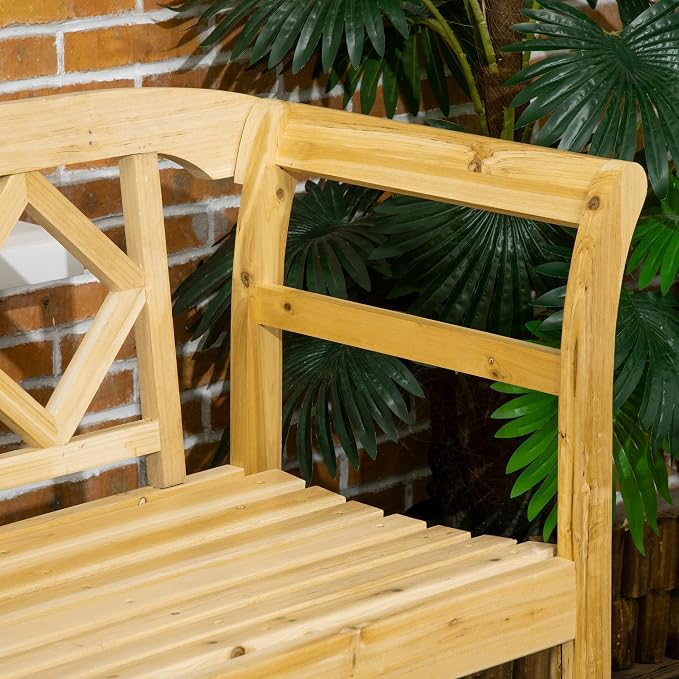 Outsunny Wooden Patio Bench, Outdoor Garden Bench - Image 8