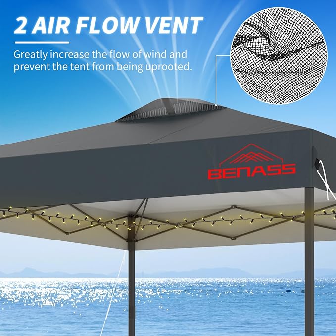 10x10 Pop Up Canopy with Sidewalls, Easy Up Canopy Tent, Heavy Duty Tents - Image 3