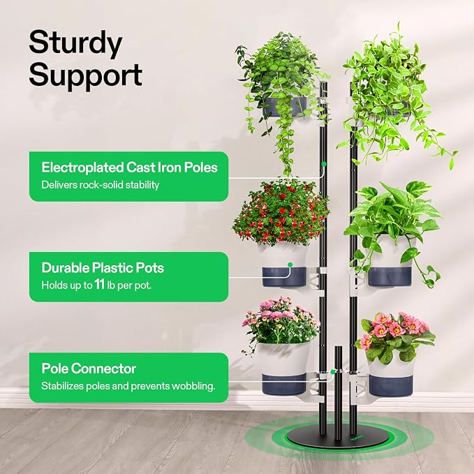VIVOSUN Metal Plant Stand, 6-Tier Tall Vertical Planter Tower - Image 4