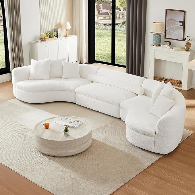 Round Coffee Table for Living Room Circle Coffee Table Faux Marble Pattern - Image 9
