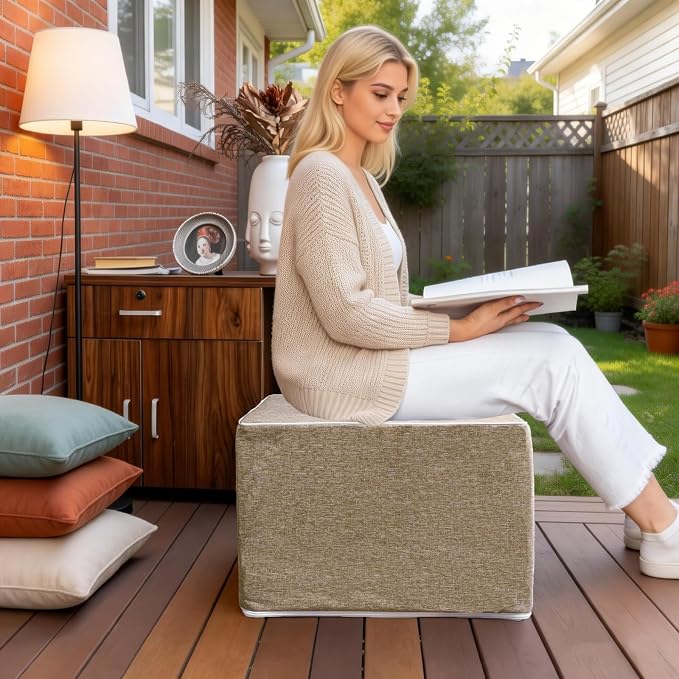 Outdoor Ottoman 20x20x14 Inches Outdoor Square Ottomans - Image 6