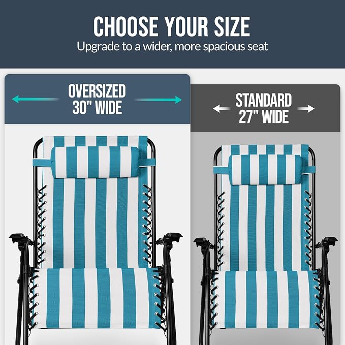 Best Choice Products Set of 2 Extra Wide Adjustable Steel Mesh Zero Gravity - Image 4