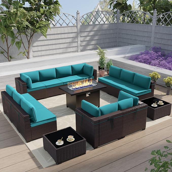 Outdoor Terrace Furniture Set, 15 Piece Outdoor Furniture Set, by ASJMR