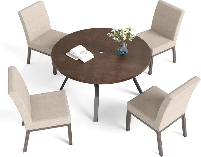 HERA'S HOUSE 5 Piece Patio Dining Set, 4 x Thick Cushioned Dining Chair - Image 9
