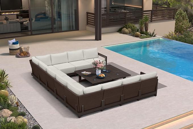 PURPLE LEAF Patio Furniture Set U-shaped Outdoor Couch by Unknown