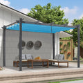 PURPLE LEAF 9.5' X 13' Outdoor Retractable Pergola Against The Wall by PURPLELEAF