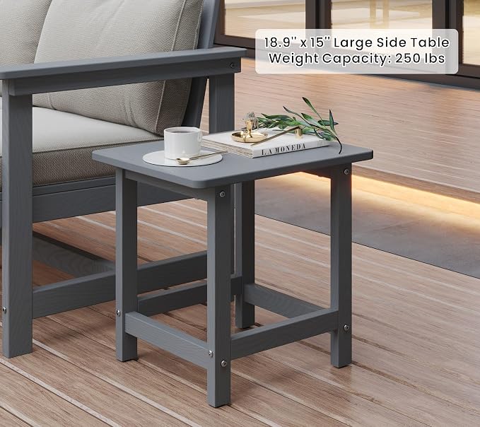5-Piece Patio Conversation Sets, Weatherproof HDPE Sectional Furniture Set - Image 9