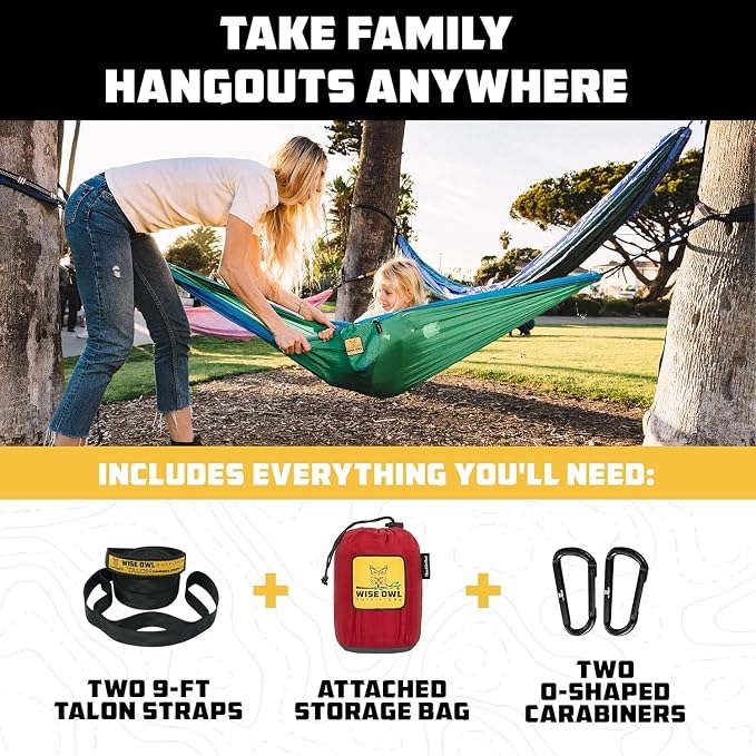 Wise Owl Outfitters Camping Hammock – 500lbs Portable Hammock - Image 2