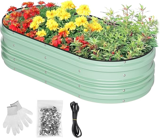 WORKPRO 4x2x1ft Galvanized Raised Garden Bed Set, Rust & Corrosion Protection by WORKPRO