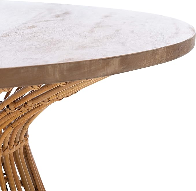 Safavieh Home Collection Whent Coastal Natural and Black Round Coffee Table - Image 8