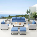 Belord 7 Piece Outdoor Furniture Patio Wicker Sofa Set, Oversize Outdoor Dining by Belord