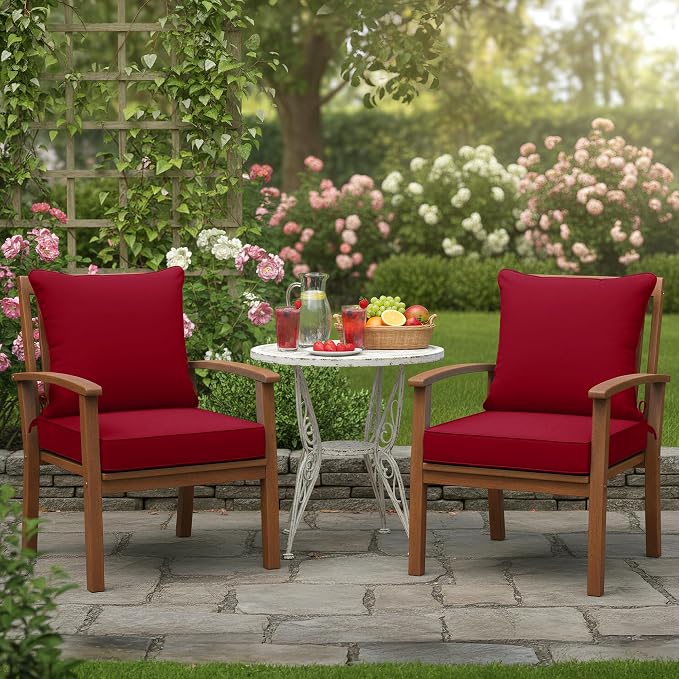Waterproof Patio Cushions for Outdoor Furniture, Fade Resistant Back Pillow and - Image 2