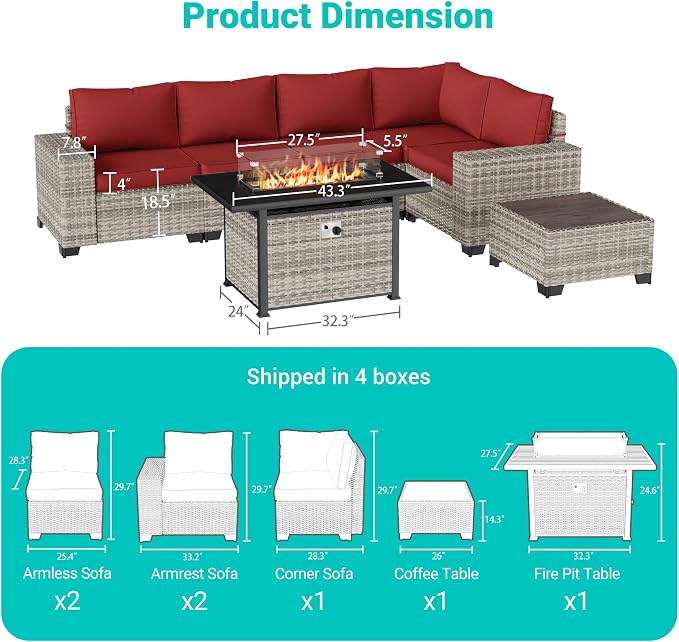 7-Piece Outdoor Patio Furniture Set - Image 2