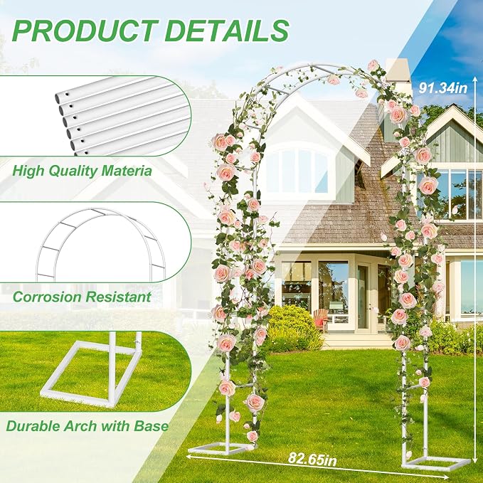 Metal Garden Arch Trellis Arbor, Wedding Arch Stand - Image 4
