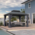 PURPLE LEAF 10' X 12' Hardtop Gazebo Aluminum Gazebo by PURPLELEAF