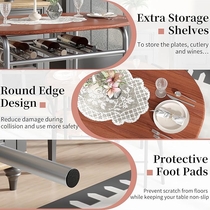 VECELO 3-Piece Dining Table Set - Image 3