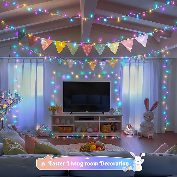 JMEXSUSS 400 LED Easter Lights Indoor Outdoor, 132FT Easter String Lights Plug - Image 4