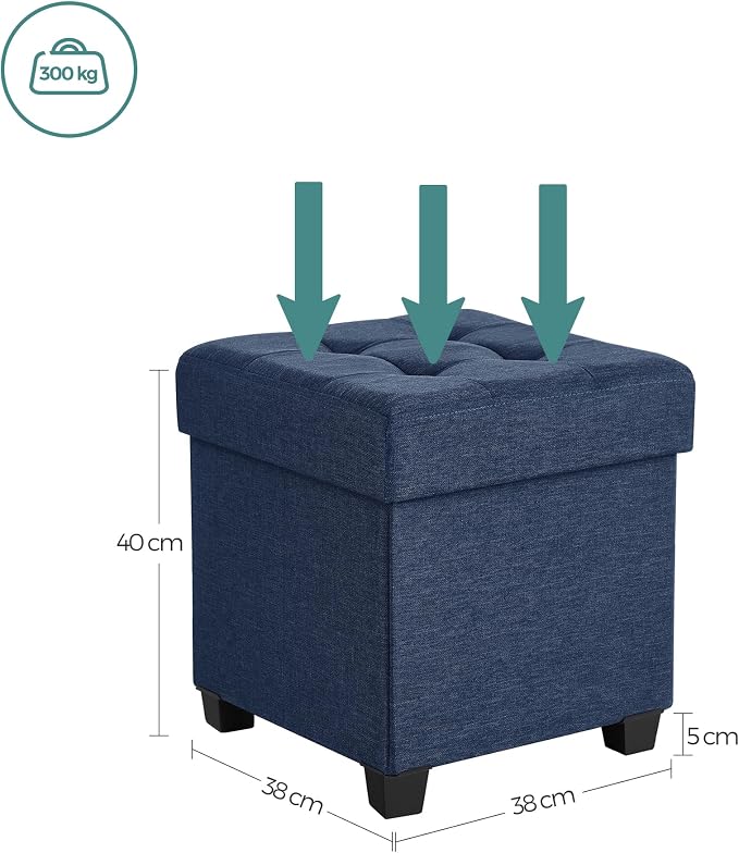 SONGMICS Storage Ottoman, Small Ottoman Foot Rest - Image 3
