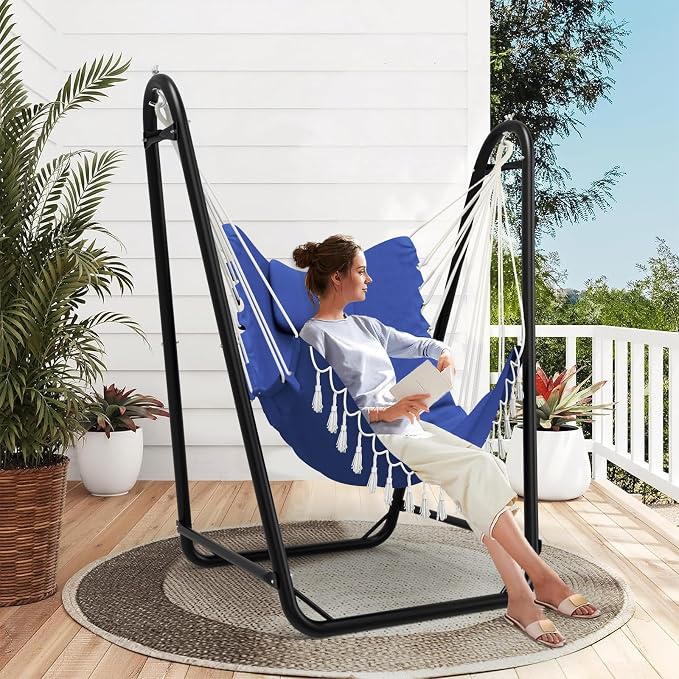 Hammock Chair with Stand, Heavy-Duty Hanging Chair with Stand, - Image 5