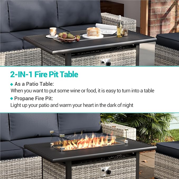 7 Pieces Outdoor Patio Furniture Set - Image 5