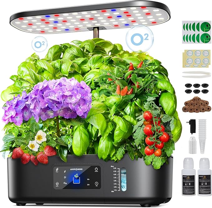 Ahopegarden Hydroponics Growing System Kit Indoor Herb Garden by Ahopegarden