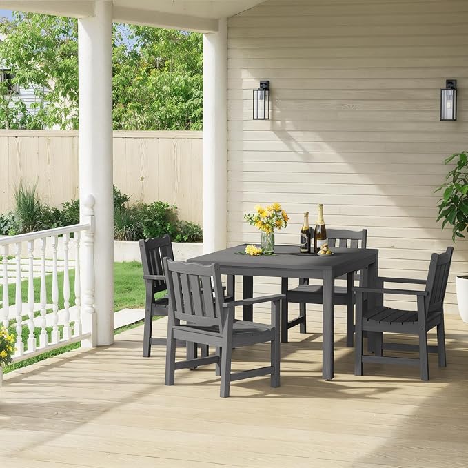 Stoog All-Weather Patio Dining Sets, 5 Pieces Outdoor HIPS Dining Table - Image 9