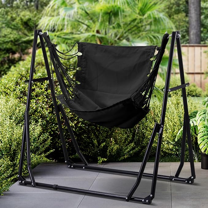 Ainfox Hammock with Foldable Stand, 2 in 1 Hammock and Swinging Chair with - Image 2