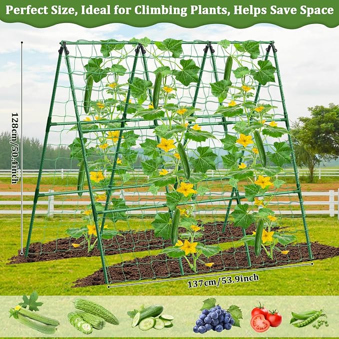 Cucumber Trellis for Raised Bed, 50x 54 inch A-Frame Garden Trellis for - Image 6