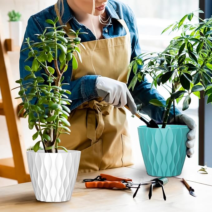 6 Pack 7 Inch Indoor Plant Pots - Image 7