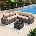 ALAULM 6 Pieces Patio Furniture Set, Oversized Seat/Armrest and High Back by ALAULM