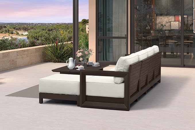 PURPLE LEAF Patio Furniture Set L-Shaped Outdoor Couch - Image 2