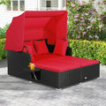 ORALNER Outdoor Daybed, 2-Person Wicker Patio Sofa by ORALNER