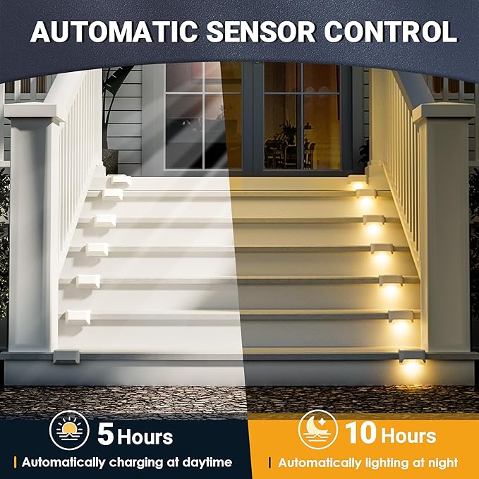 SOLPEX Solar Fence Lights Outdoor 16 Pack, Solar Step Lights Waterproof Led - Image 2