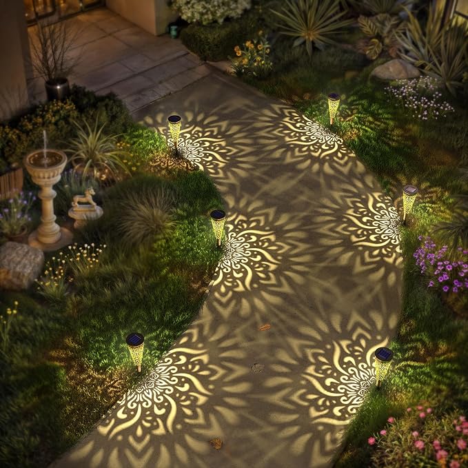 6 Pack Solar Lights Outdoor Garden Decorative Solar Garden Lights - Image 2