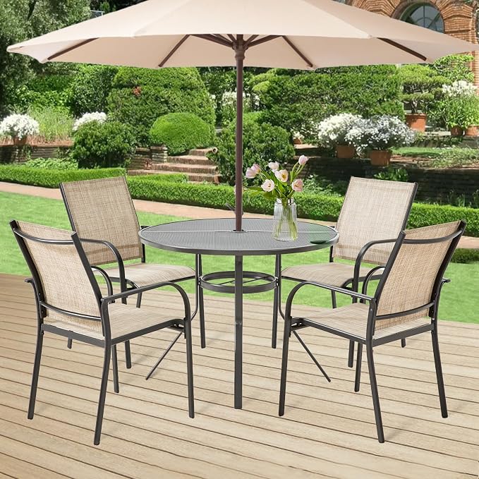 AECOJOY 5 Piece Patio Table and Chair Set - Image 2