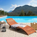 Devoko Patio Chaise Pool Lounge Outdoor Folding Wooden Lounge Chair by DEVOKO