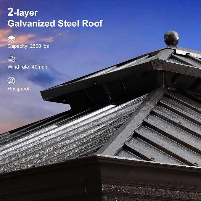 PURPLE LEAF 12' X 14' Hardtop Gazebo Canopy - Image 7