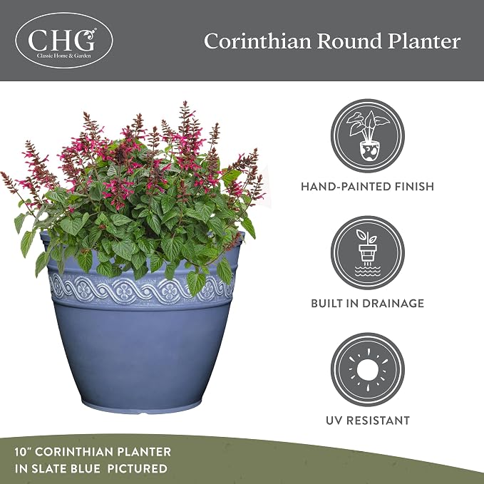Classic Home and Garden Corinthian Resin Planter Pot - Image 4