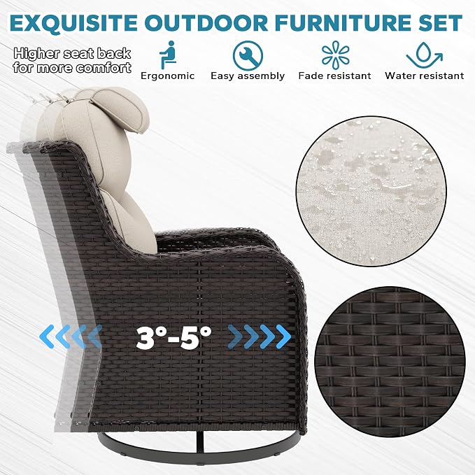 Patio Swivel Rocker Chairs of 2 - Image 7
