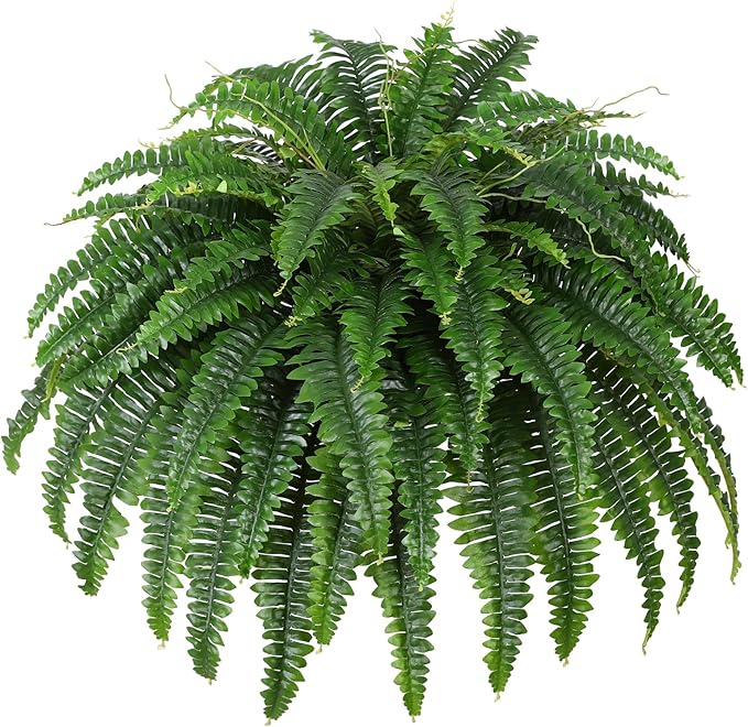 Single Silky Artificial Boston Fern Bush, 43Inch Large Artificial Ferns by Unknown