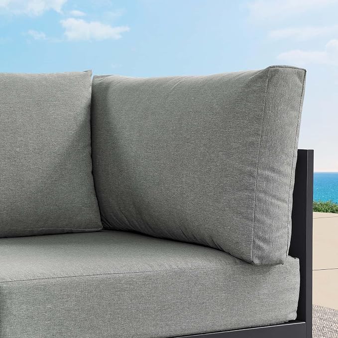 Modway Tahoe Aluminum Outdoor Sectional Corner Chair Gray - Image 8