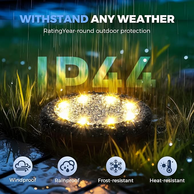 SOLPEX Mini Solar Ground Lights, 10 Pack Solar Lights Outdoor Waterproof - Image 5