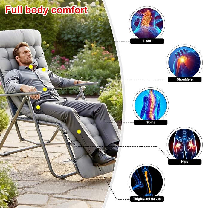 ERWUDEling Outdoor Chaise Lounge Chair Cushion 67 x 19 Inch - Image 7