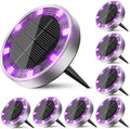 Peasur Solar Ground Lights Outdoor, 8 Pack Flat Solar Powered Disc Lights by Peasur