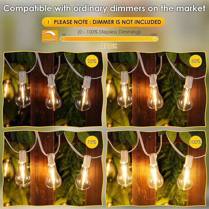 200FT Outdoor String Lights, LED Patio Lights - Image 2