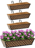 SPECILITE 24" Window Boxes Planters, Heavy Duty Metal Railing Planter Boxes by SPECILITE