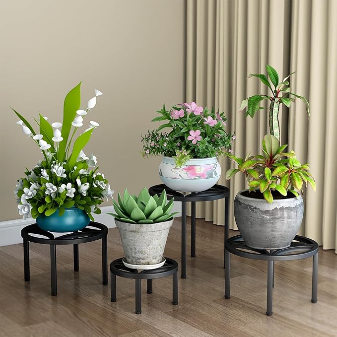 Zhongma Set of 4 Fully Assembled Metal Plant Stand by Zhongma
