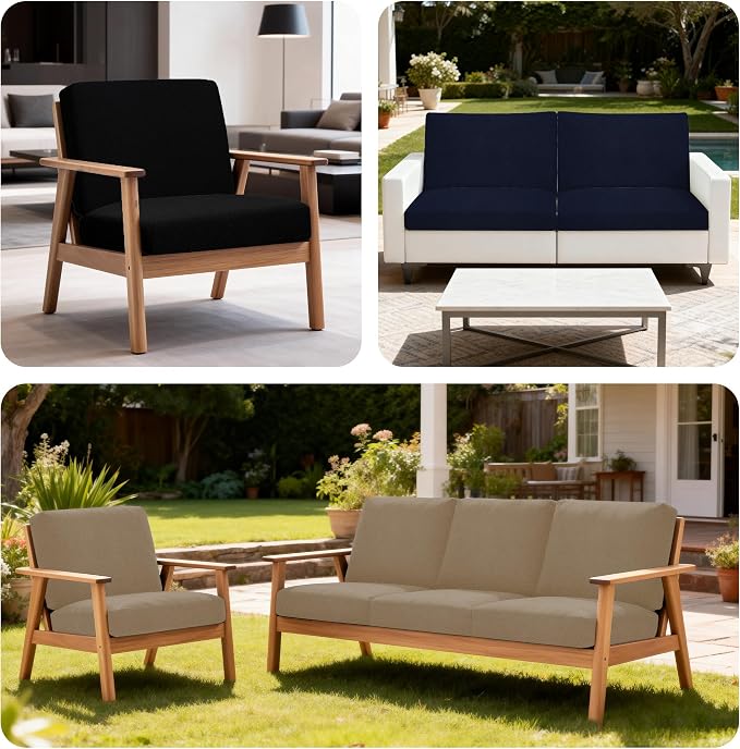 4Pcs Patio Stretch Cushion Covers, Outdoor Sofa Replacement Cover Slipcovers - Image 5