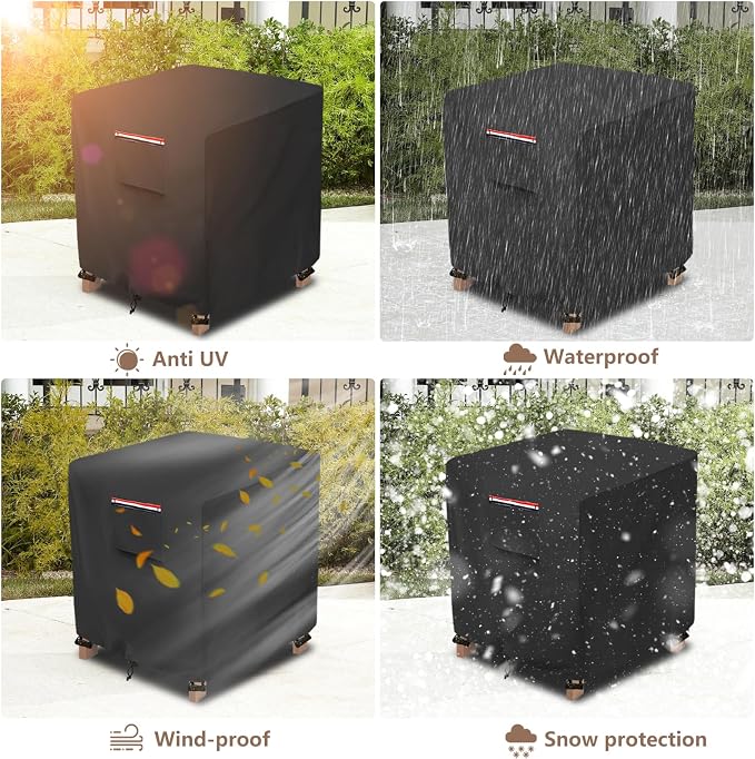 okcool Patio Wicker Side Table Cover, Waterproof Square Patio Small Side Table - Image 6