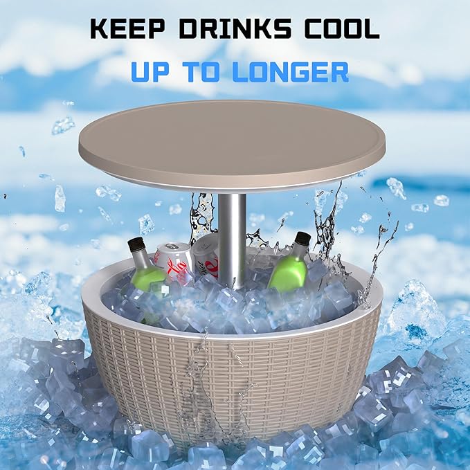 EasyUp Outdoor Cooler Bar Table – 8 Gallon Outdoor Patio Cooler Table - Image 5